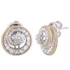 Studio Rêves Sea Shell Inspired Diamond Stud Earrings in 18 Karat Gold