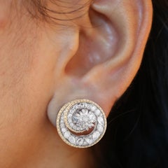 Studio Rêves Sea Shell Inspired Diamond Stud Earrings in 18 Karat Gold