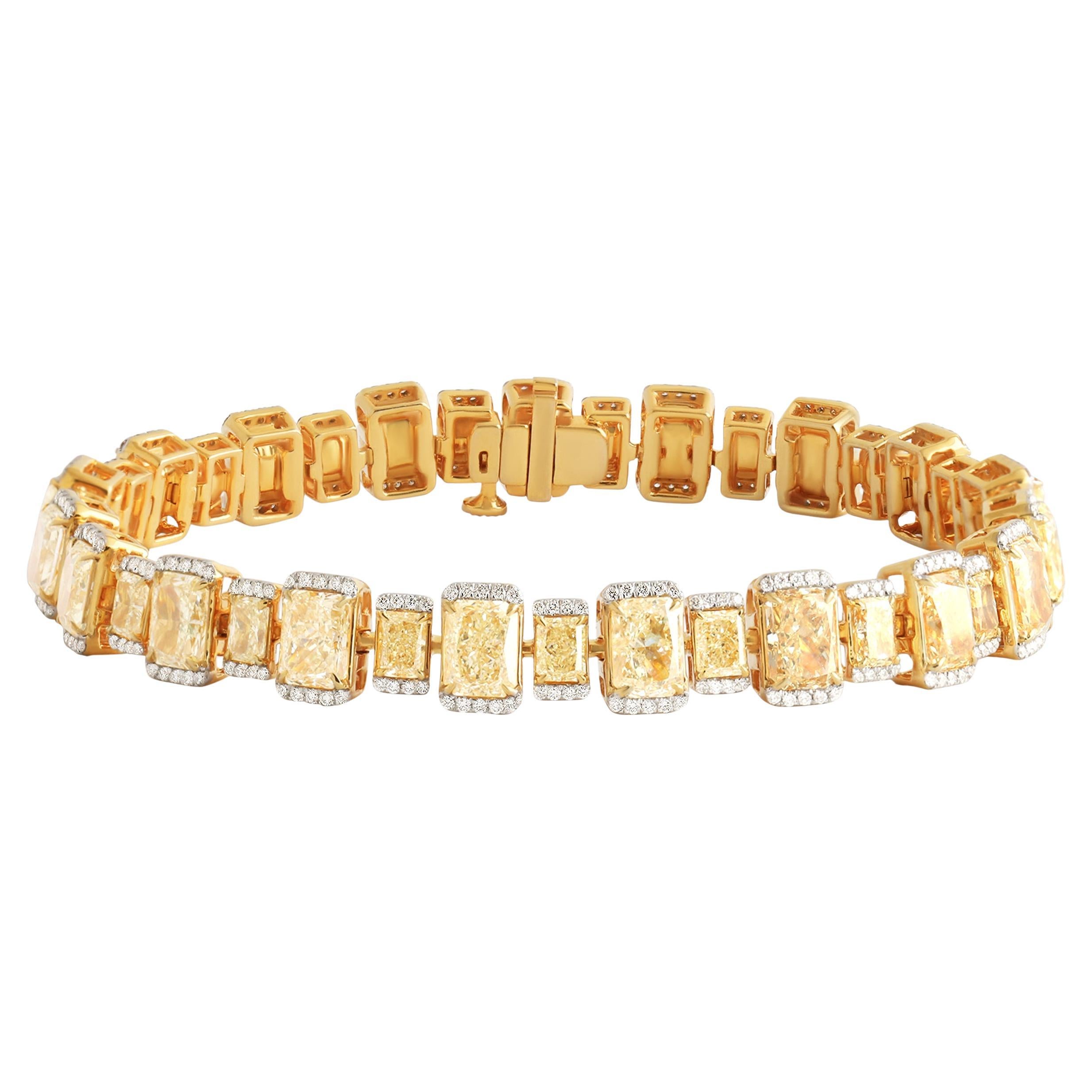 Bracelet tennis "Sunlit Symphony" de Studio Rêves en or et diamant taille radiant