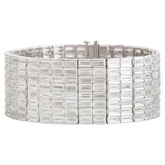 Studio Rêves The Grand Lumière Baguette Tennis Bracelet in 18K White Gold