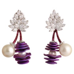 Studio Rêves The Pearl Diamond Studded with Rubies in Gold and Titanium