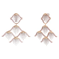 Studio Rêves Tri-Color Sea Shell Dangling Earrings in 18 Karat Gold