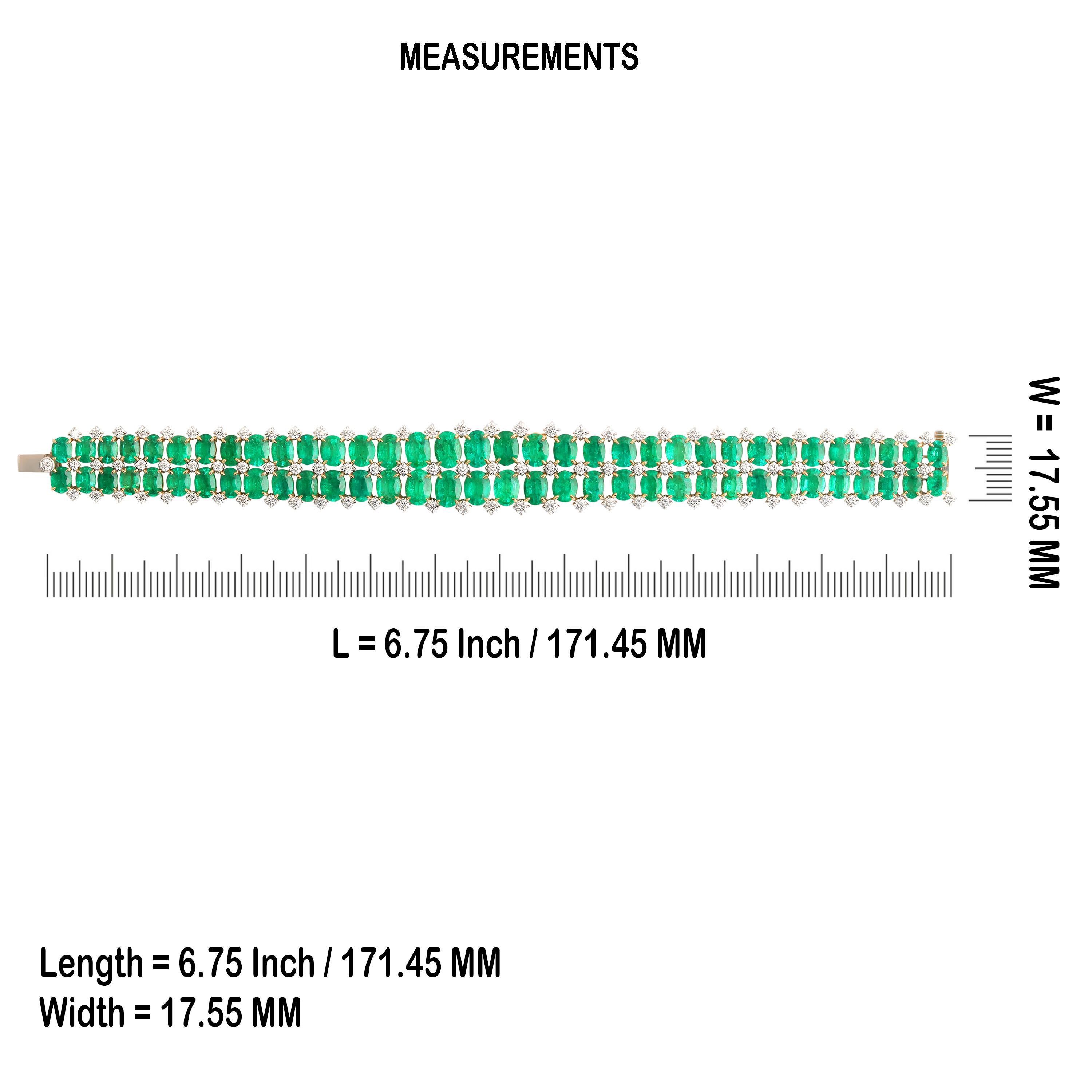 Studio Rêves Verdant Crown Tennis Bracelet with Emeralds in 18K Gold en vente 1