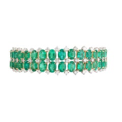 Studio Rêves Verdant Crown Tennis Bracelet with Emeralds in 18K Gold Studio Rêves Verdant Crown Tennis Bracelet with Emeralds in 18K Gold
