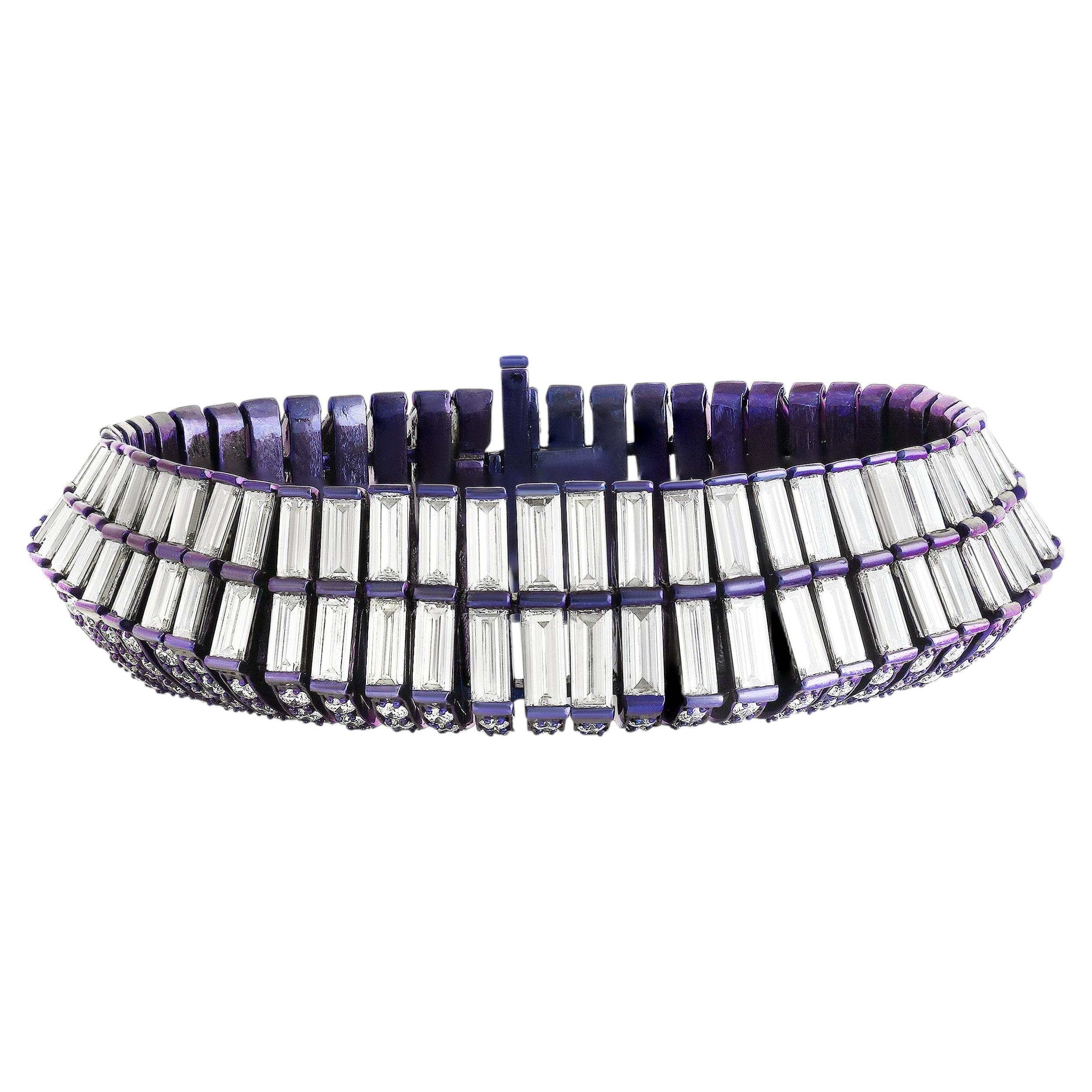 Studio Rêves Violet Velocity Baguettes de diamants en titane