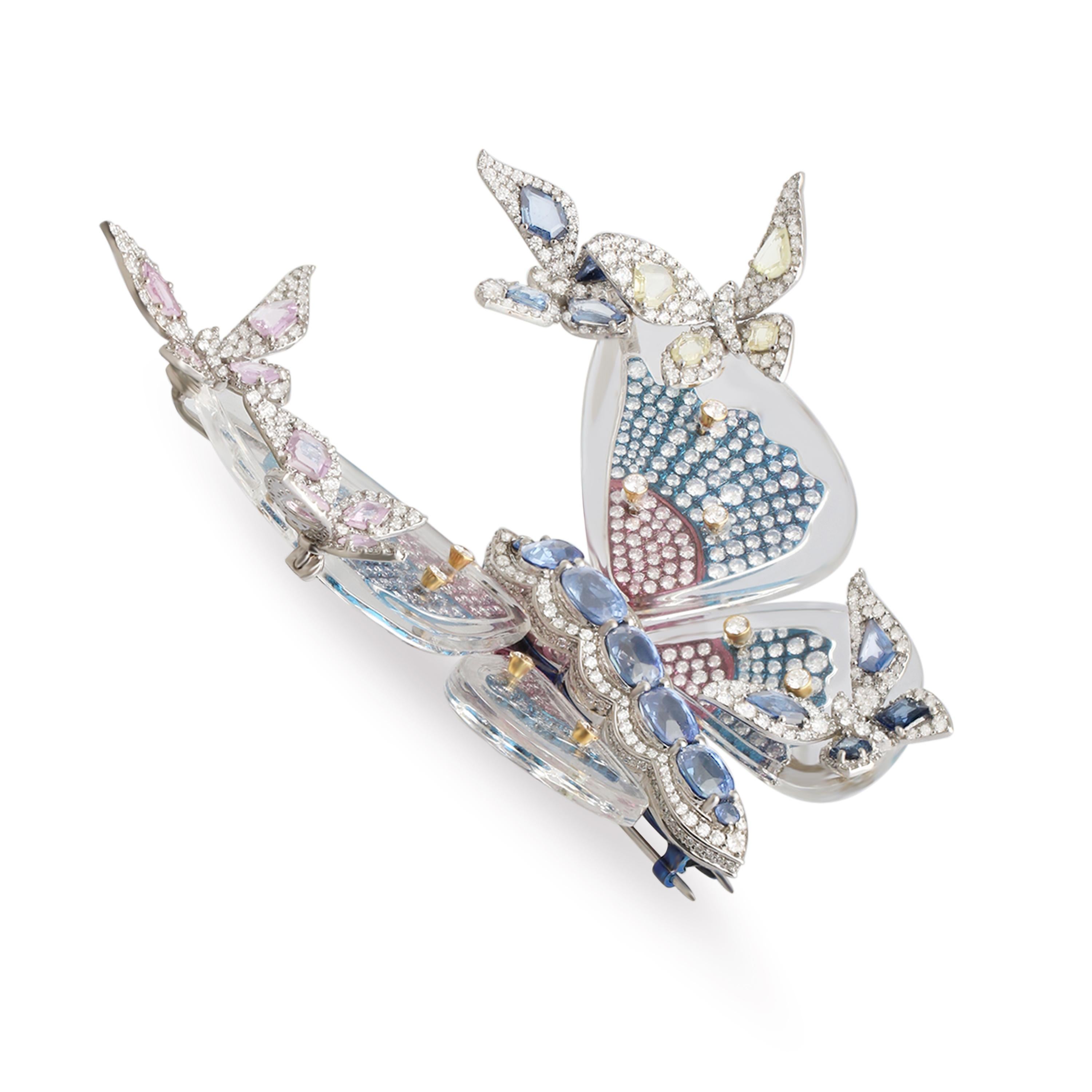 Studio Rêves 'Alas de la eternidad'- Broche Mariposa de oro de 18 quilates y titanio Moderno en venta