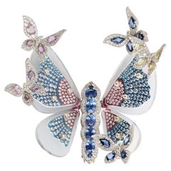 Studio Rêves Wings of Eternity Butterfly Brooch in 18K Gold and Titanium
