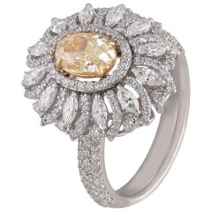 Studio Rêves Yellow Diamond Sunrays Ring in 18 Karat Gold
