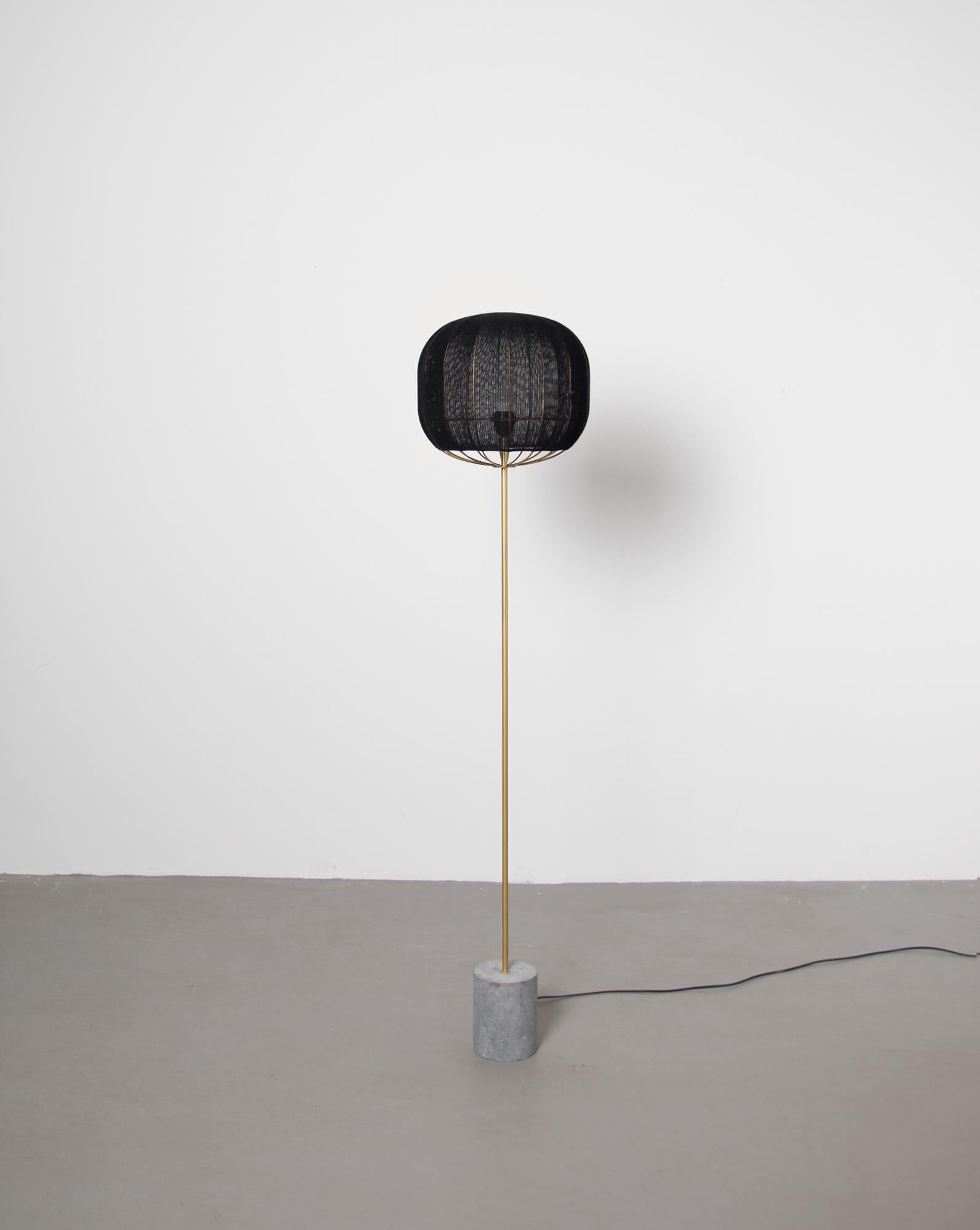 Urchin Floor Lamp Nr 3 - Black - Mixed Media Art by Studio Rik ten Velden
