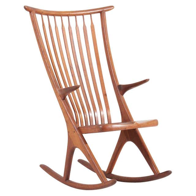 Lawrence Hunter Studio Rocking Chair in Cognac Leather and Wood, USA ...