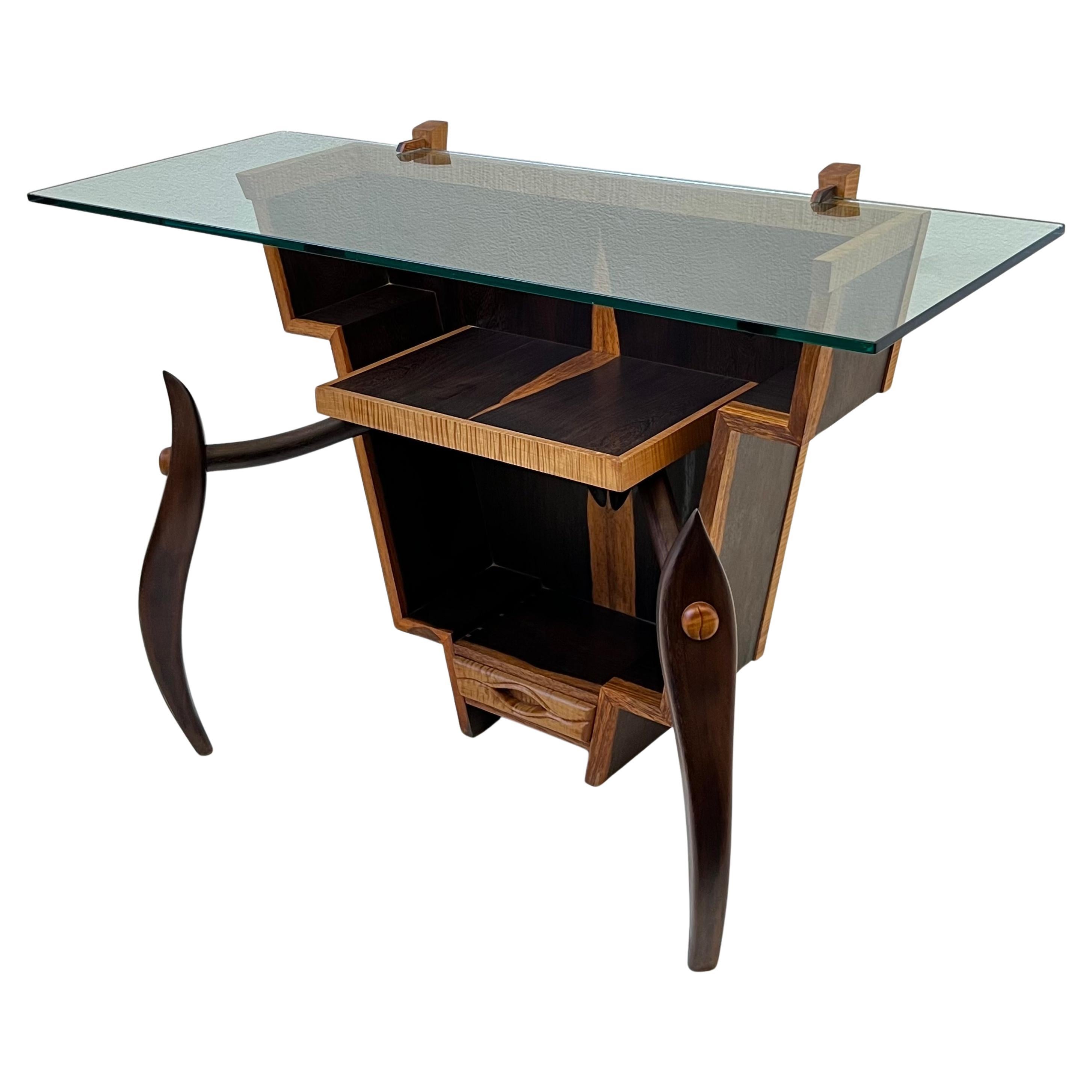 Studio Rosewood & Glass Console Table