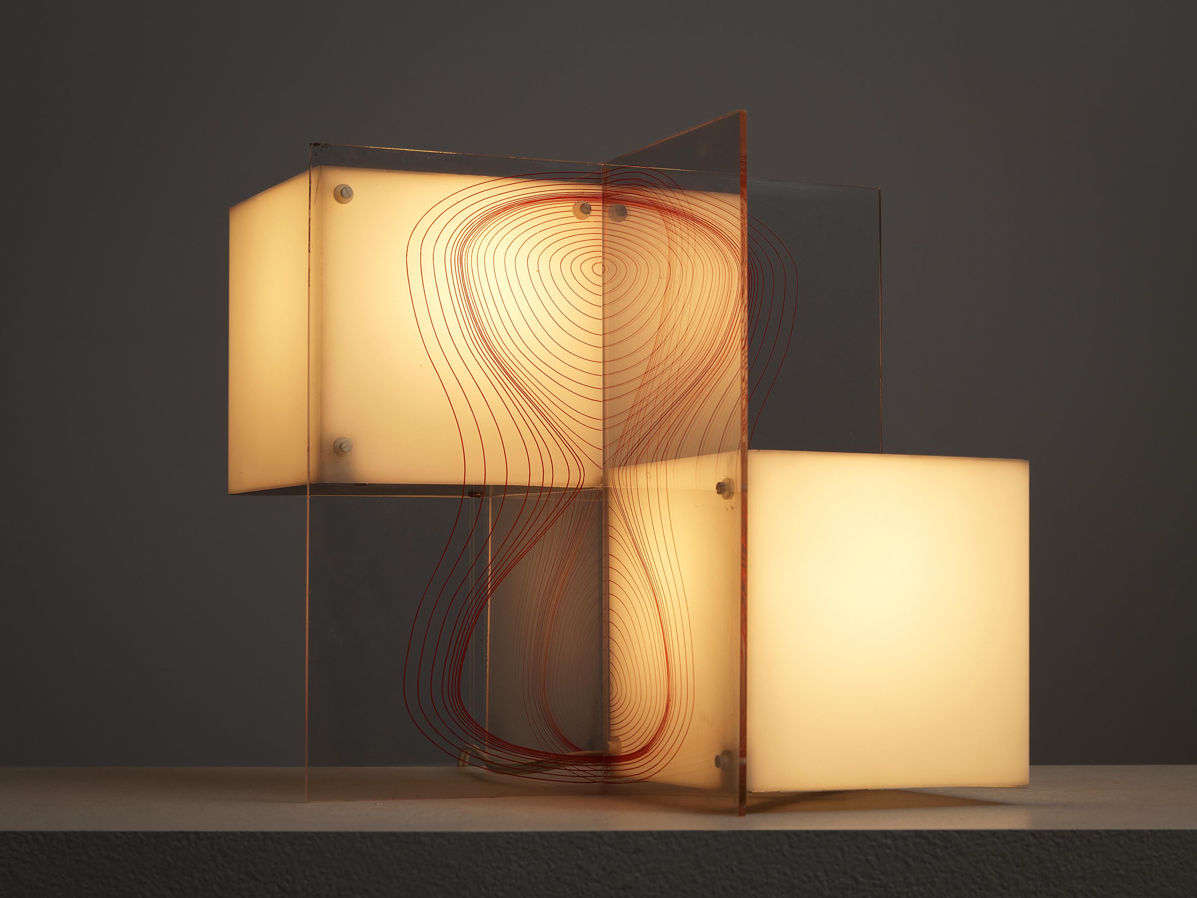 Post-Modern Studio Salvatori for Sormani Table Lamp ‘Cartesio’ in Plexiglass