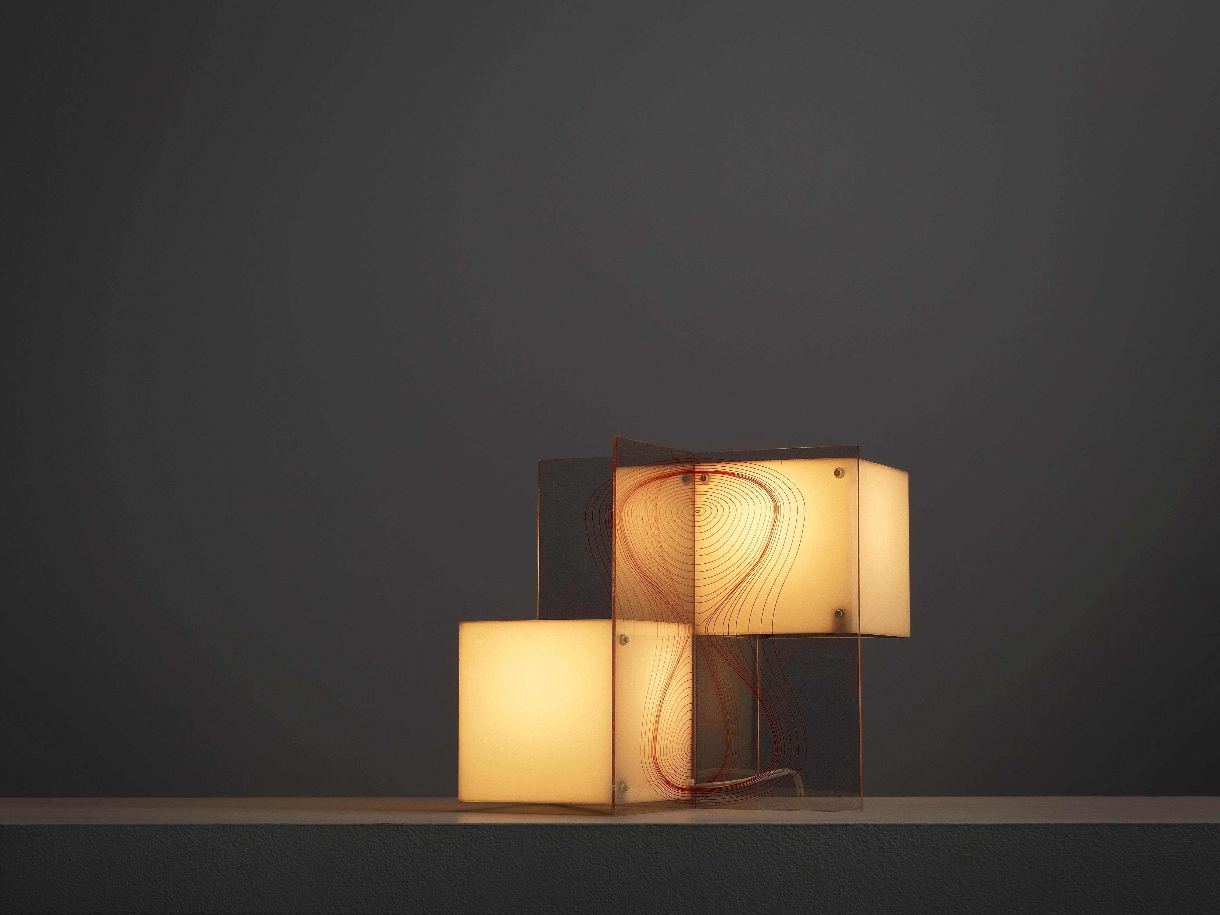 Italian Studio Salvatori for Sormani Table Lamp ‘Cartesio’ in Plexiglass