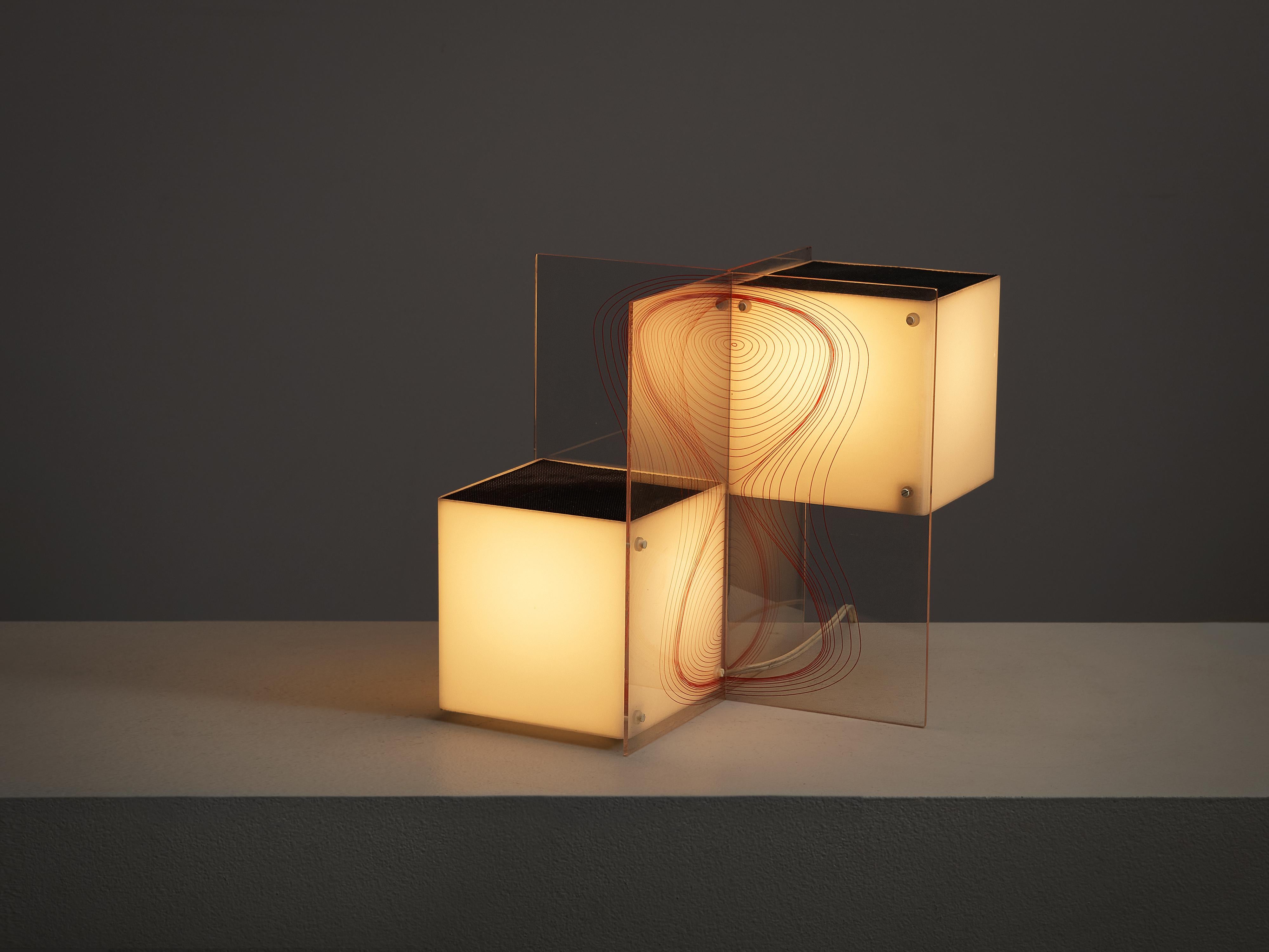 Studio Salvatori for Sormani Table Lamp ‘Cartesio’ in Plexiglass In Good Condition In Waalwijk, NL