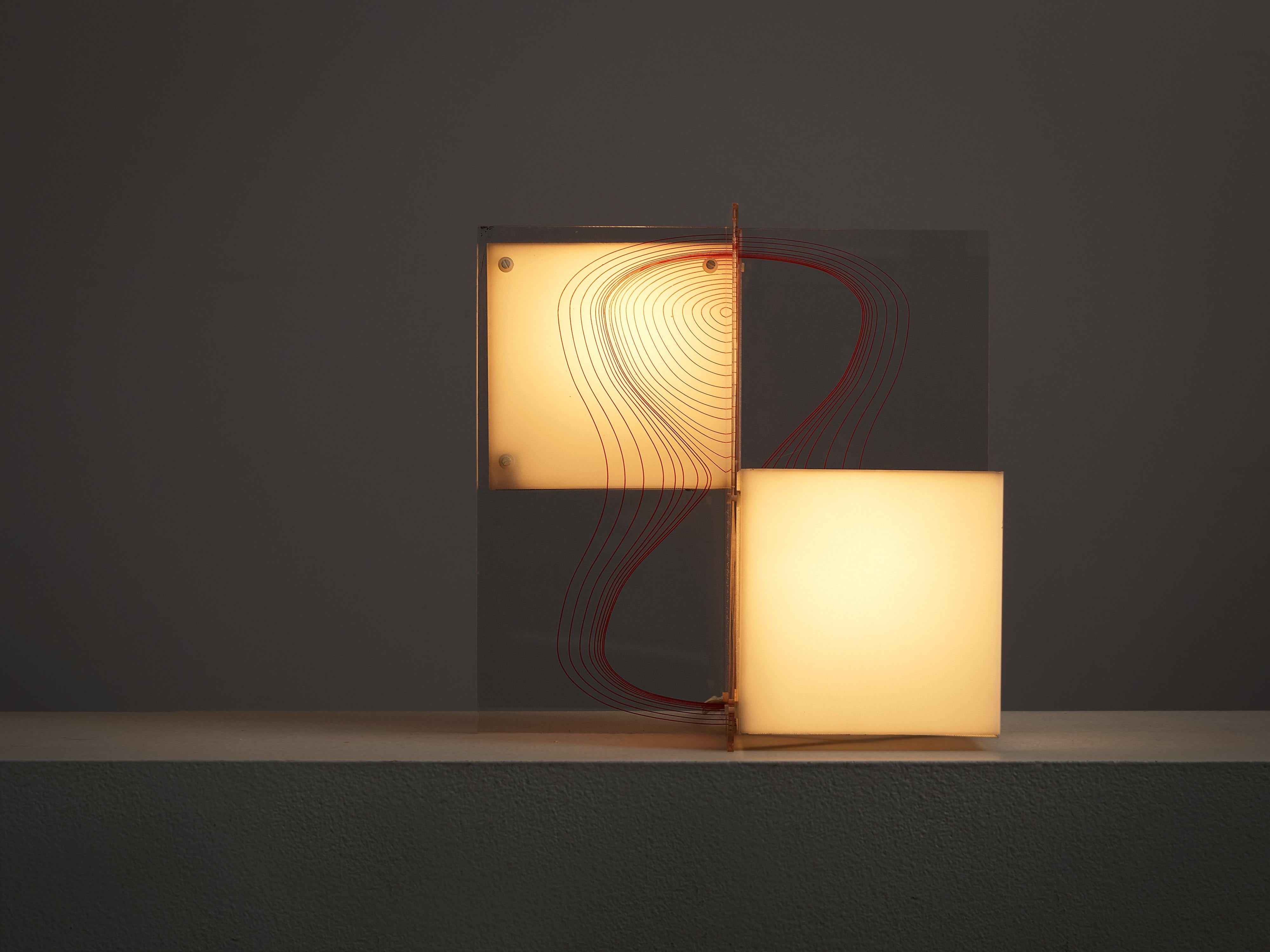 Metal Studio Salvatori for Sormani Table Lamp ‘Cartesio’ in Plexiglass