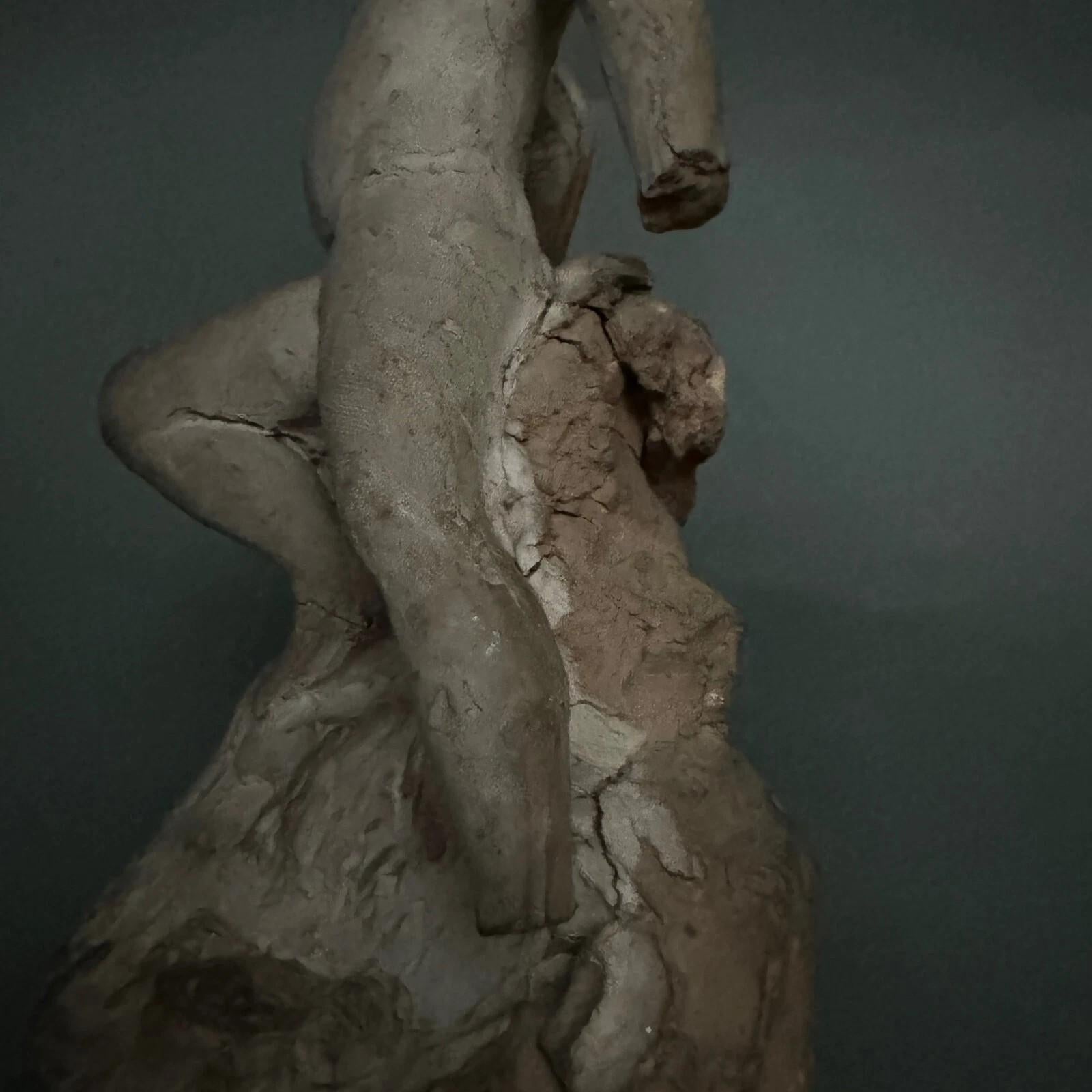Studio sculpture by Charles Filleul – Young man in terracotta. en vente 5