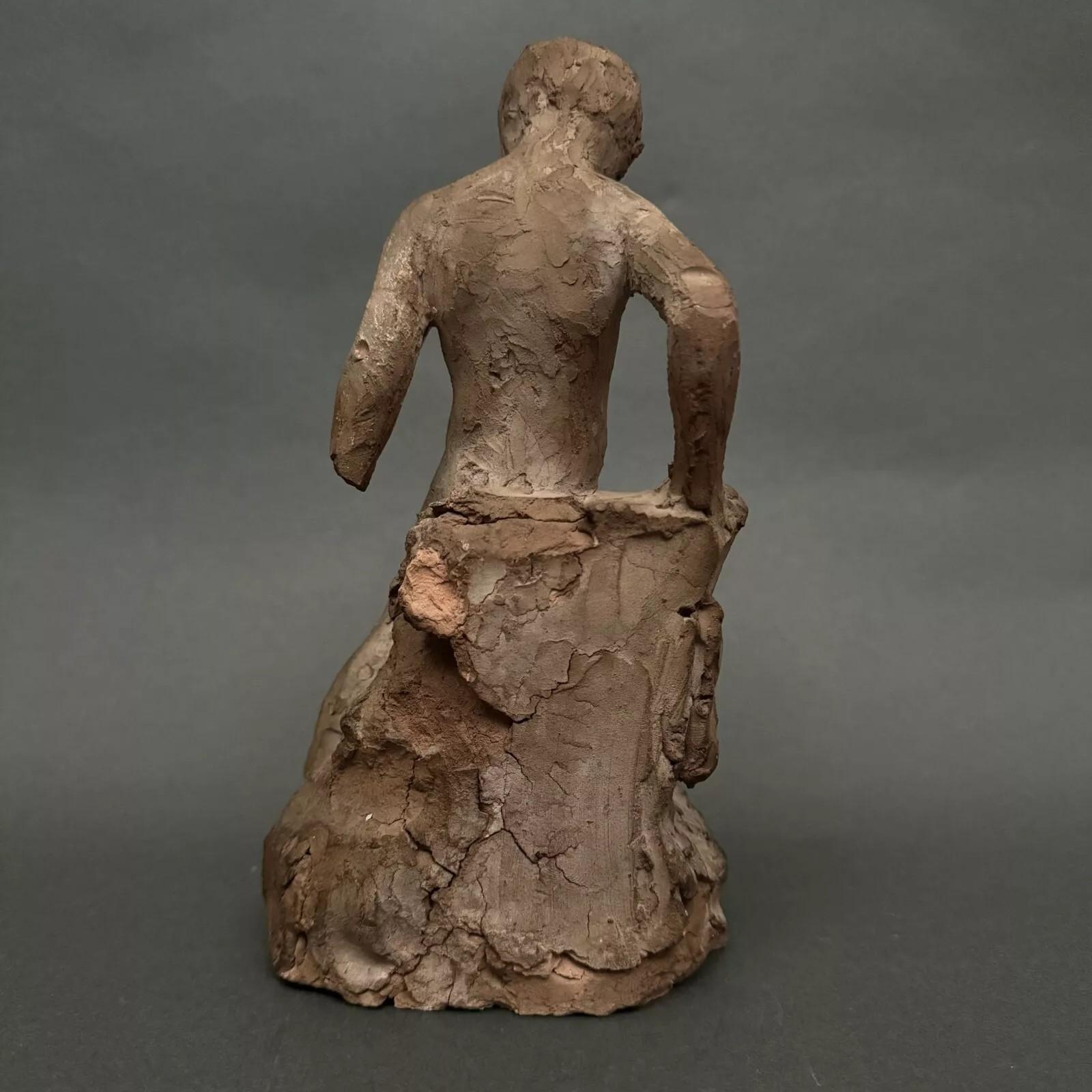 Néoclassique Studio sculpture by Charles Filleul – Young man in terracotta. en vente