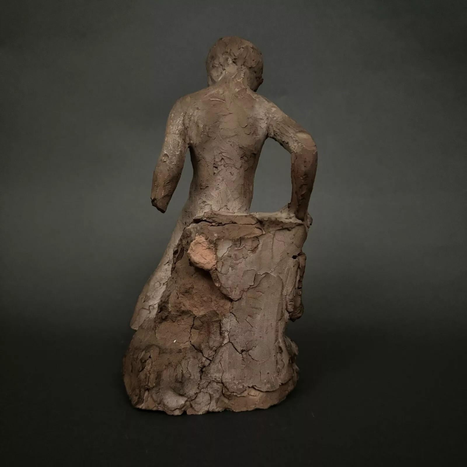 Studio sculpture by Charles Filleul – Young man in terracotta. Bon état - En vente à NANTES, FR