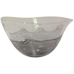 Studio Seguso Signed Latticino Murano Art Glass Bowl Limited Edition