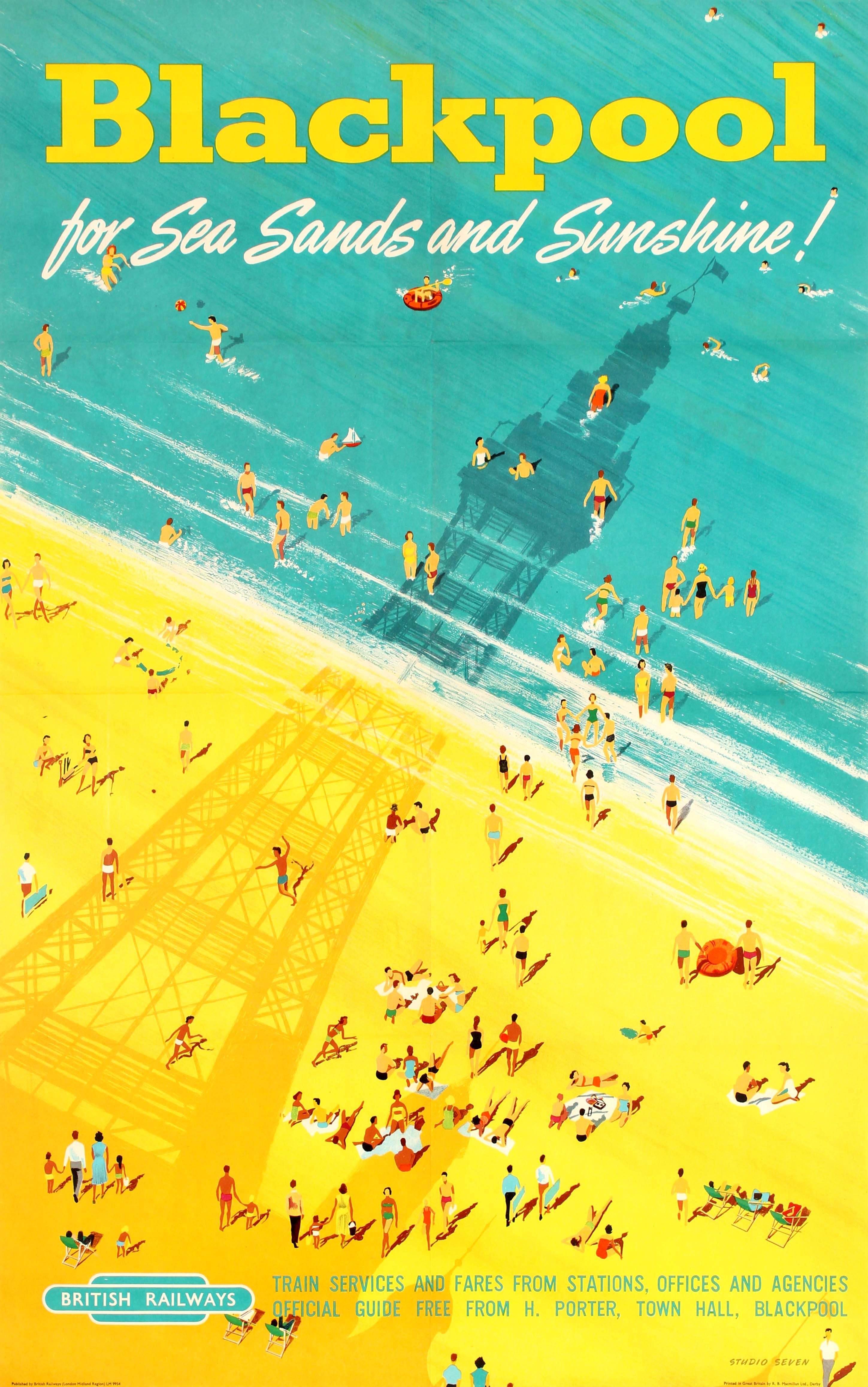 Studio Seven Print - Original Vintage British Railways Poster - Blackpool for Sea Sands and Sunshine!