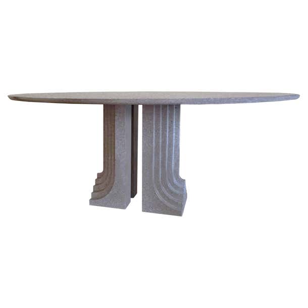 Samo Table Studio Simon Granite Brutalist Samo Table in the Style of Carlo Scarpa ...