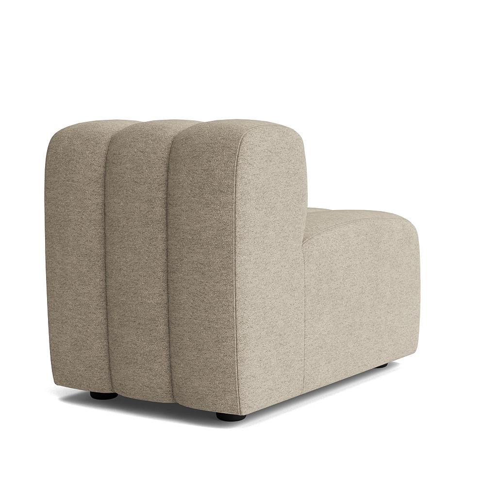 Studio Small Modular Sofa by NORR11
Dimensions: D 96 x W 60 x H 70 cm. SH 47 cm. 
Materials: Foam, wood and upholstery.
Upholstery: Barnum Boucle Color 3.
Weight: 35 kg.

Available in different upholstery options. A plywood structure with elastic