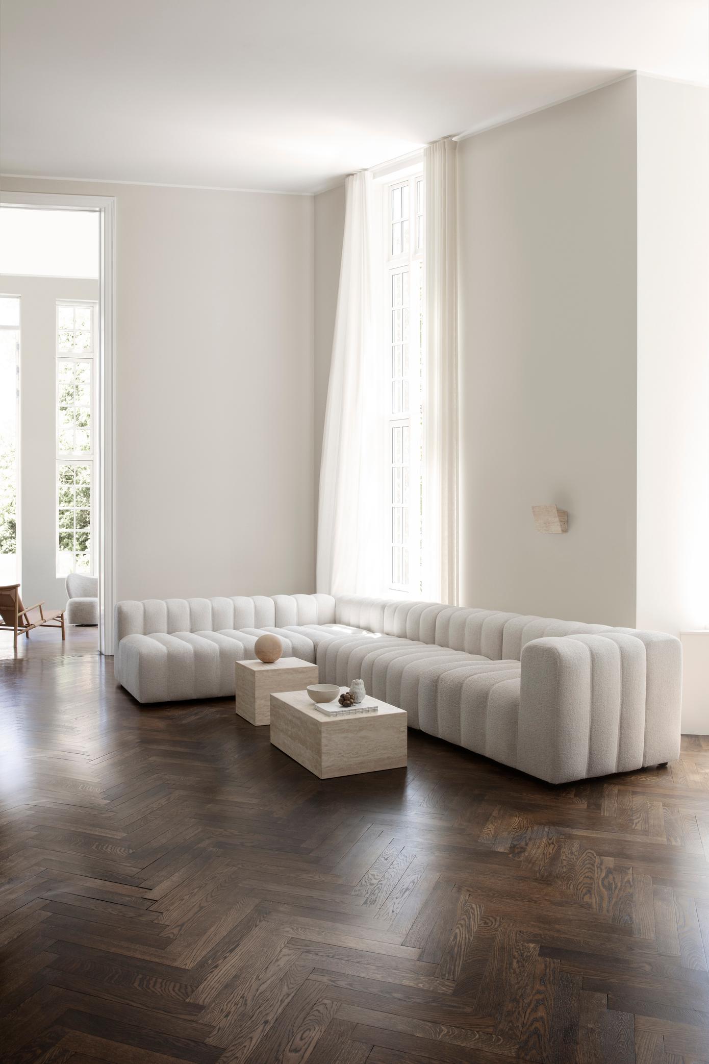 Mid-Century Modern 'Studio' Sofa by Norr11, Large Armrest Module, Beige For Sale