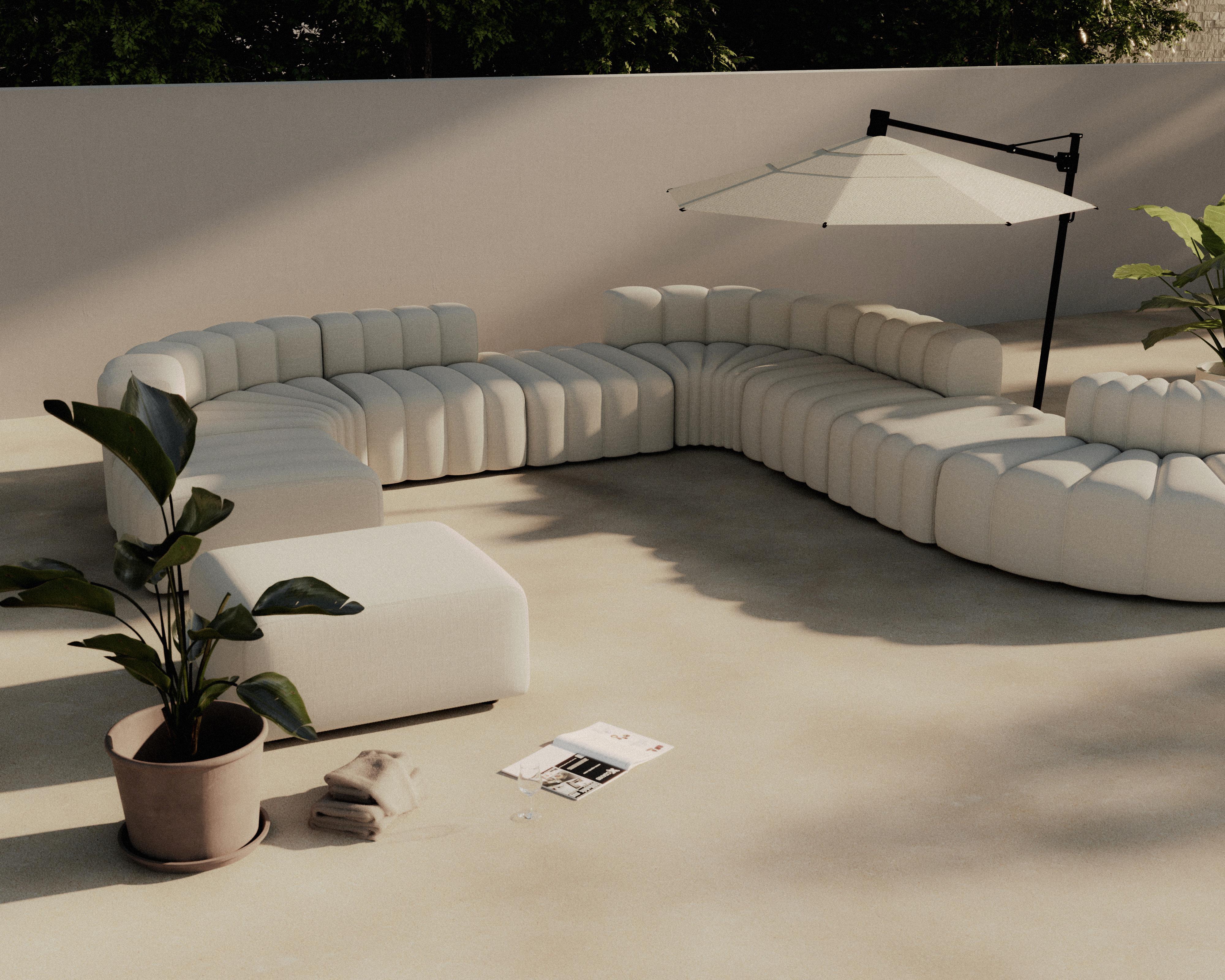 'Studio' Sofa by Norr11, Modular Sofa, Curve Module, Coconut (Outdoor) For Sale 6