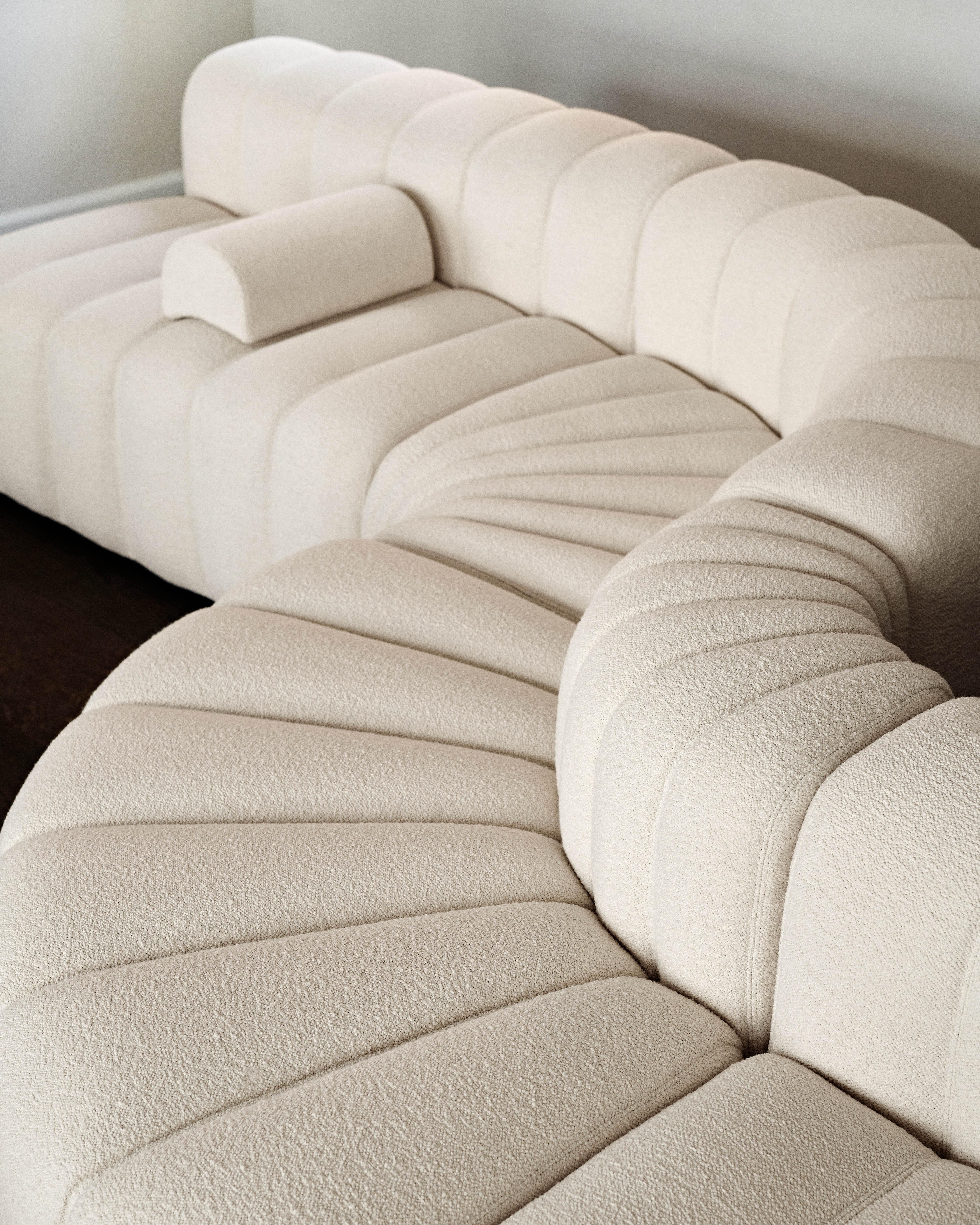 Mid-Century Modern 'Studio' Sofa by Norr11, Modular Sofa, Curve Module, White For Sale