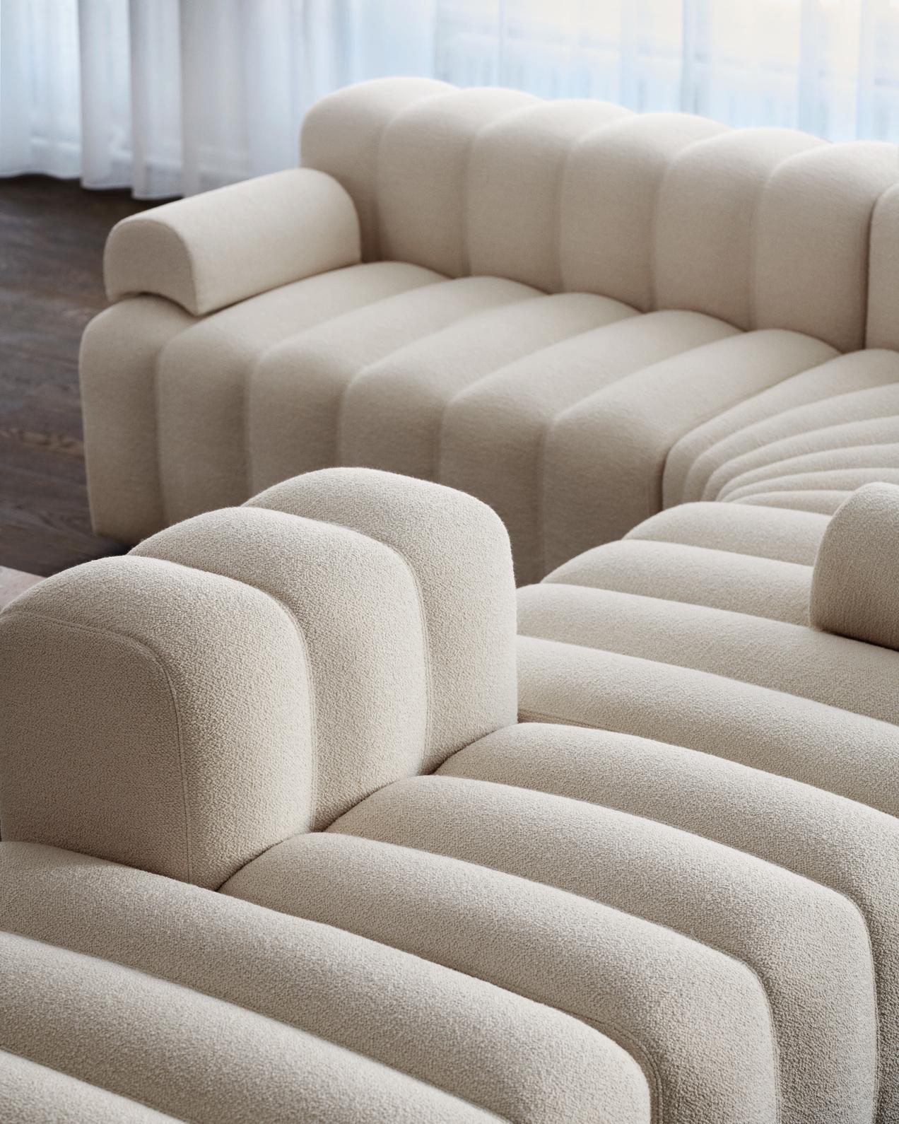Sofa ''Studio'' von Norr11, Modulares Sofa, Setup 1, Weiß (Organische Moderne) im Angebot