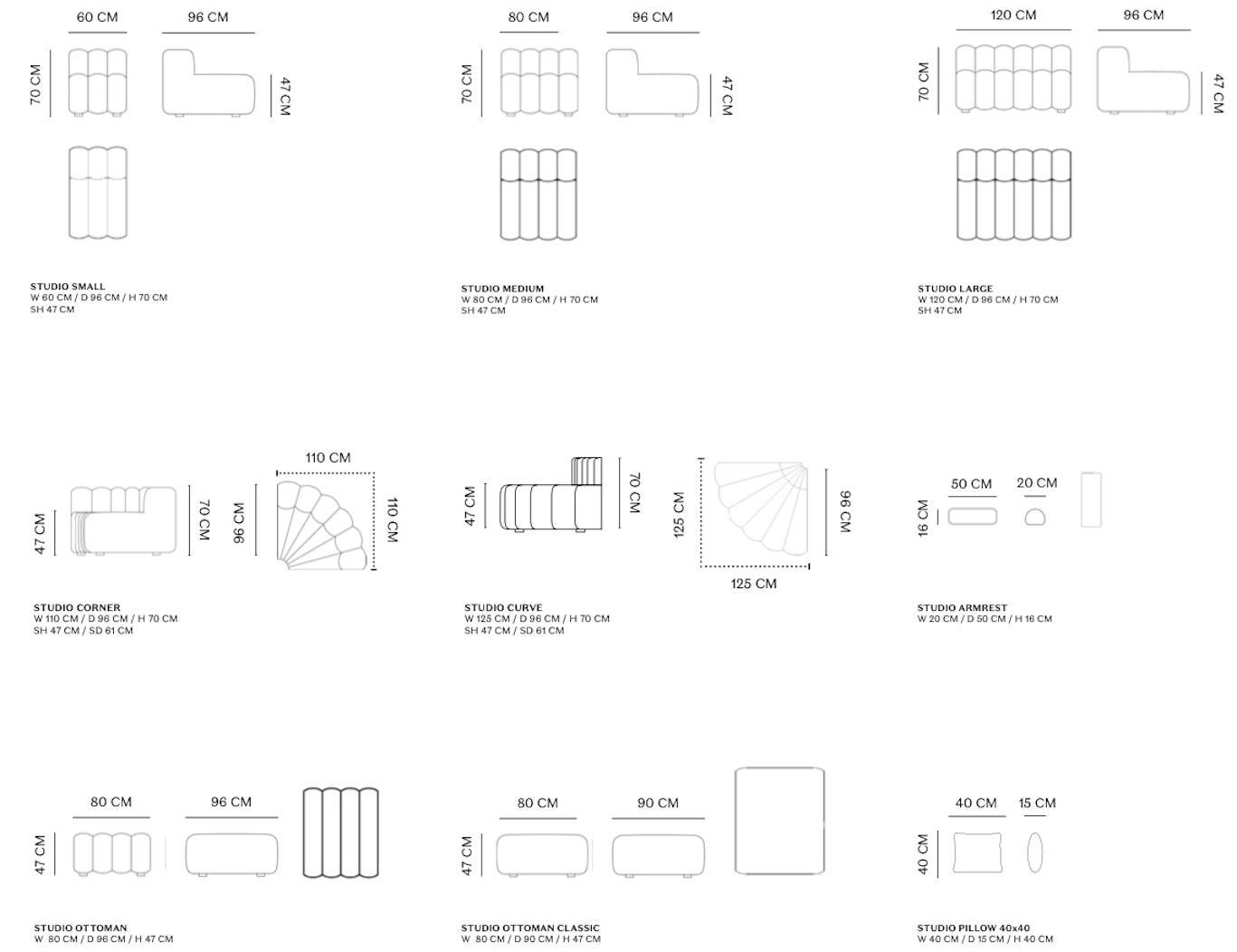 Sofa „Studio“ von Norr11, Modulares Sofa, 12er-Set, Weiß im Angebot 3