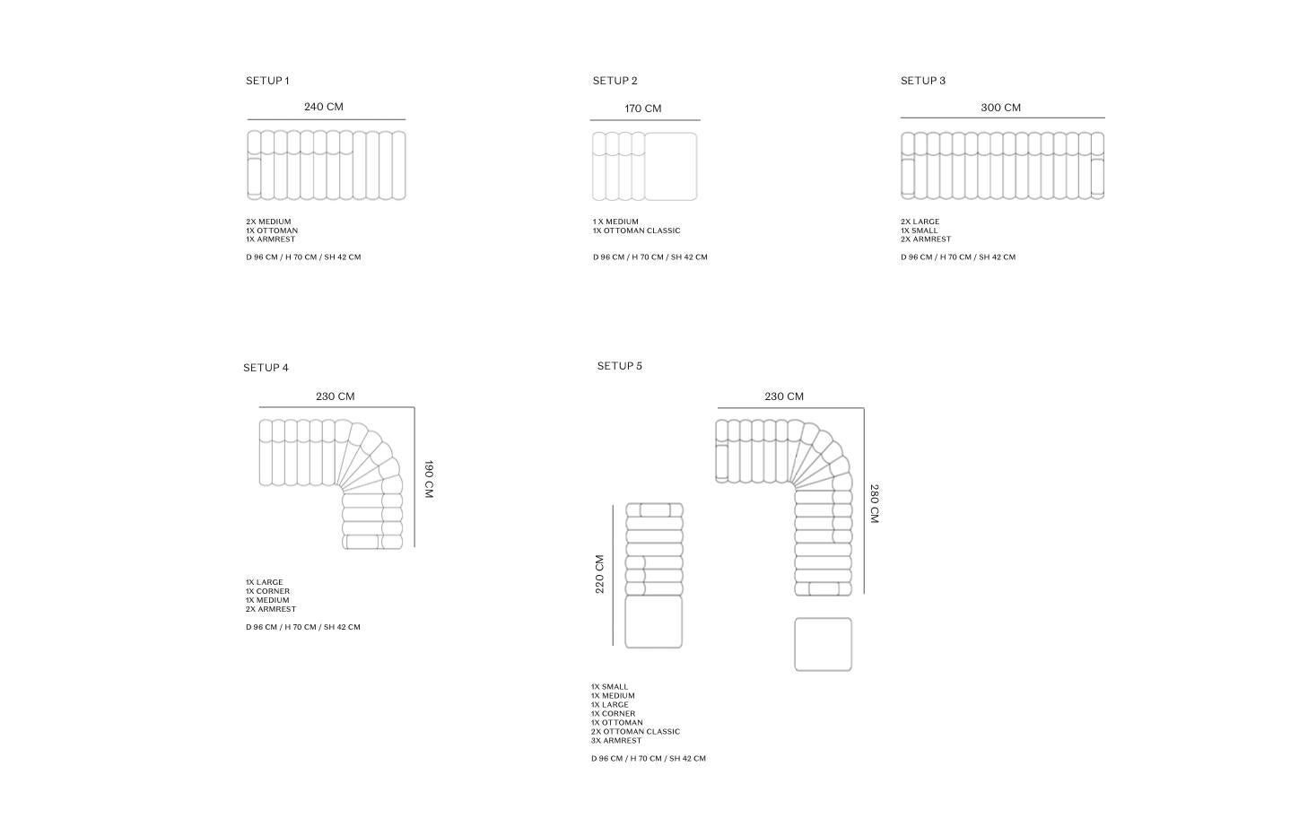 Wool 'Studio' Sofa by Norr11, Modular Sofa, Setup 3, Grey For Sale