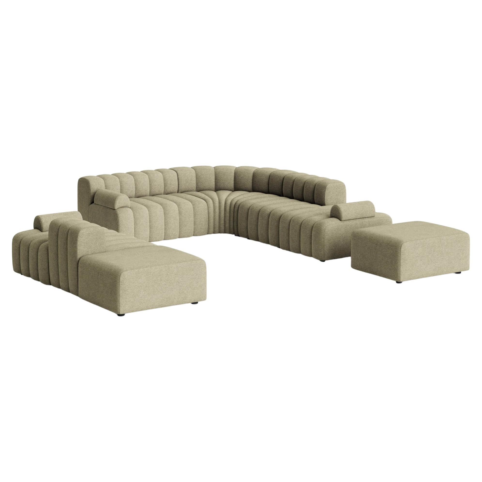 'Studio' Sofa by Norr11, Modular Sofa, Setup 5, Green For Sale