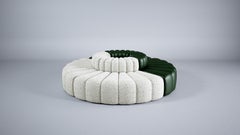 'Studio' Sofa by Norr11, Modular Sofa, Setup 7, White/Green