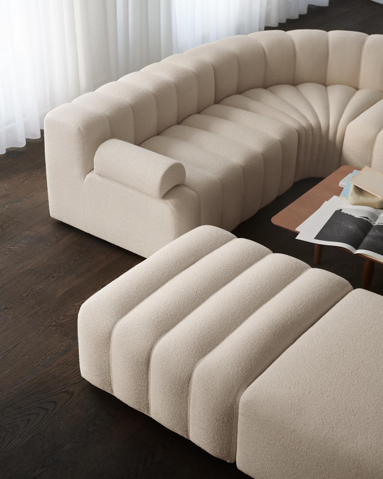 'Studio' Sofa by Norr11, Lounge Large Armrest Short Module, Beige For Sale 7