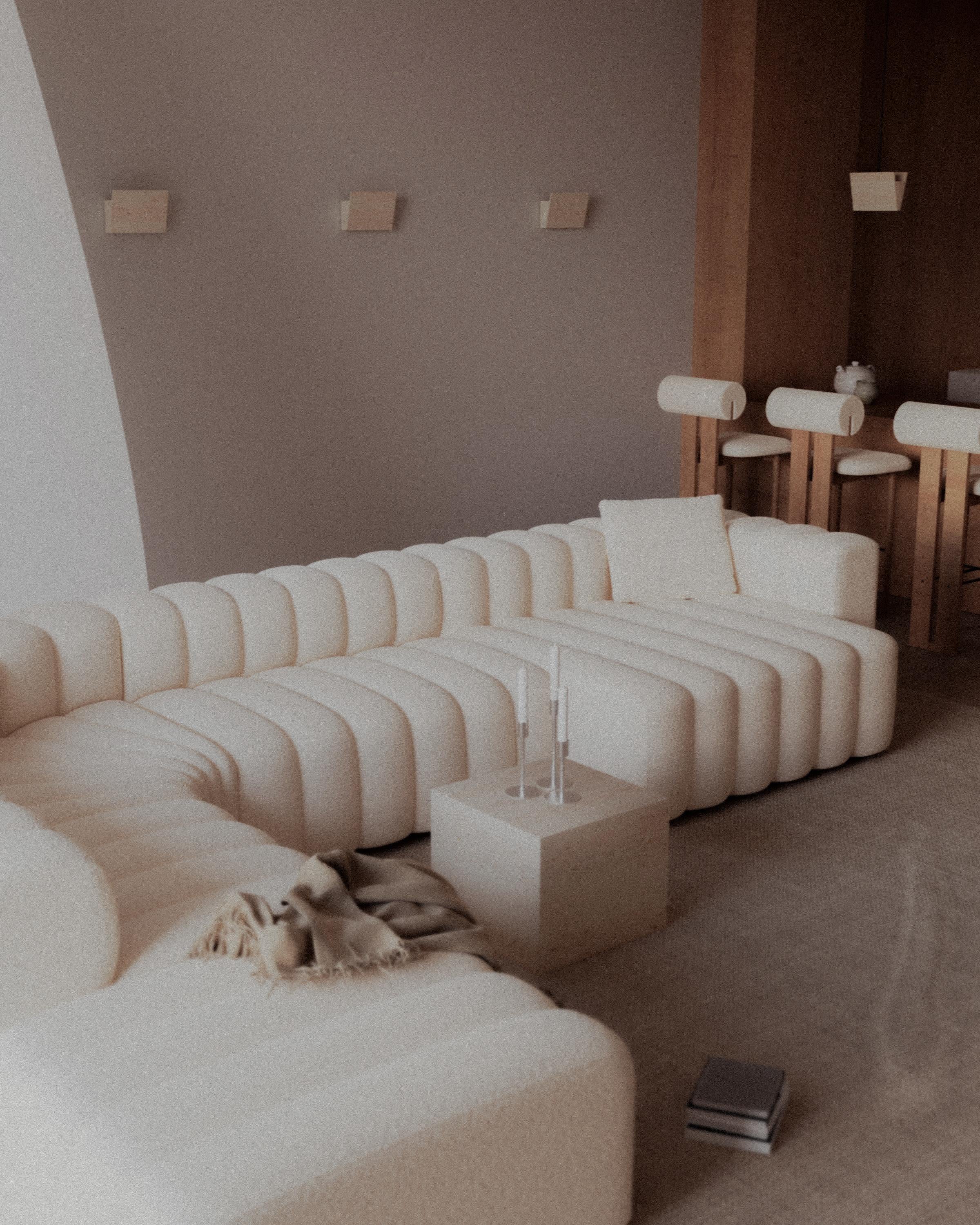 'Studio' Sofa by Norr11, Lounge Large Armrest Short Module, Beige For Sale 9