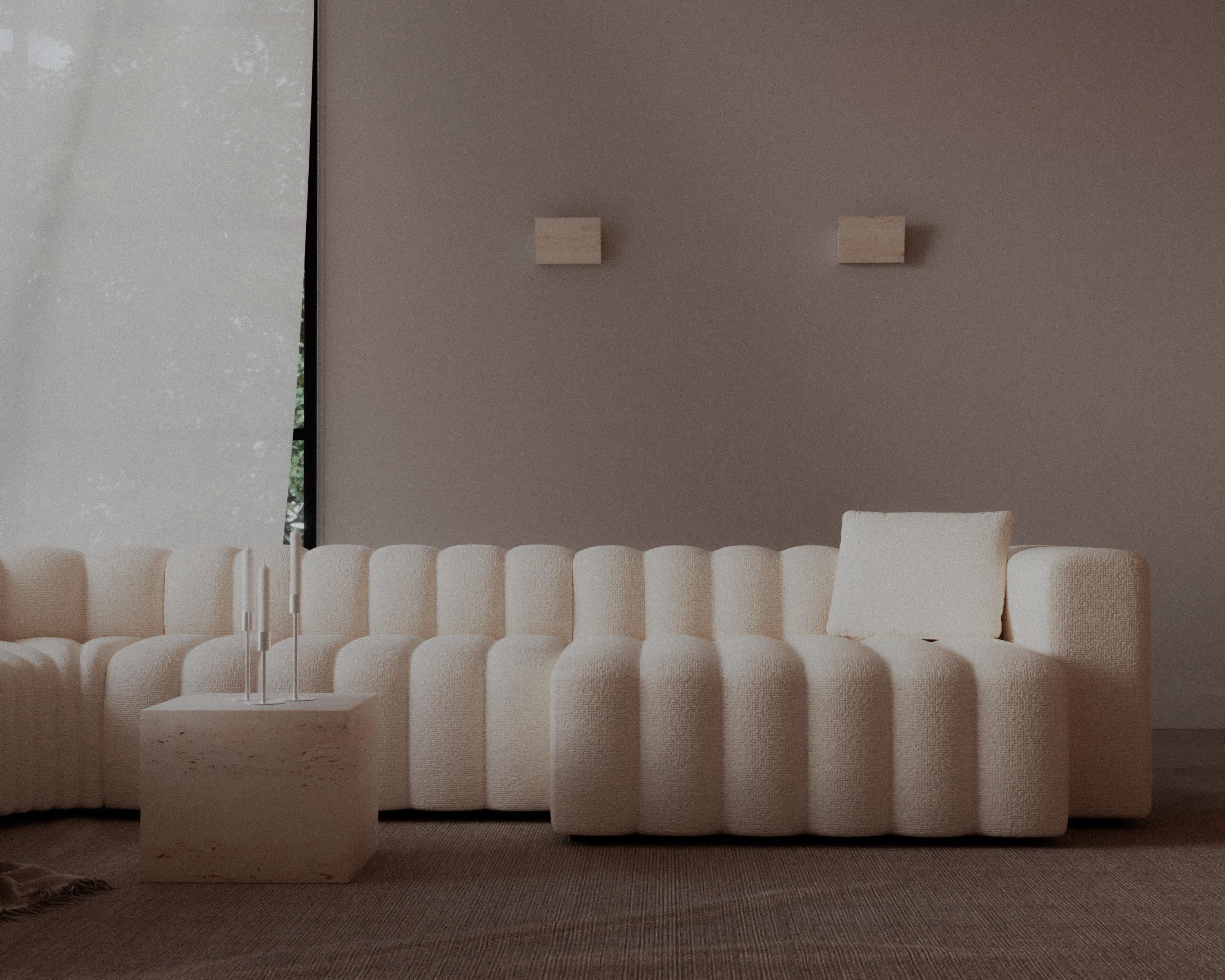 'Studio' Sofa by Norr11, Lounge Large Armrest Short Module, Beige For Sale 10