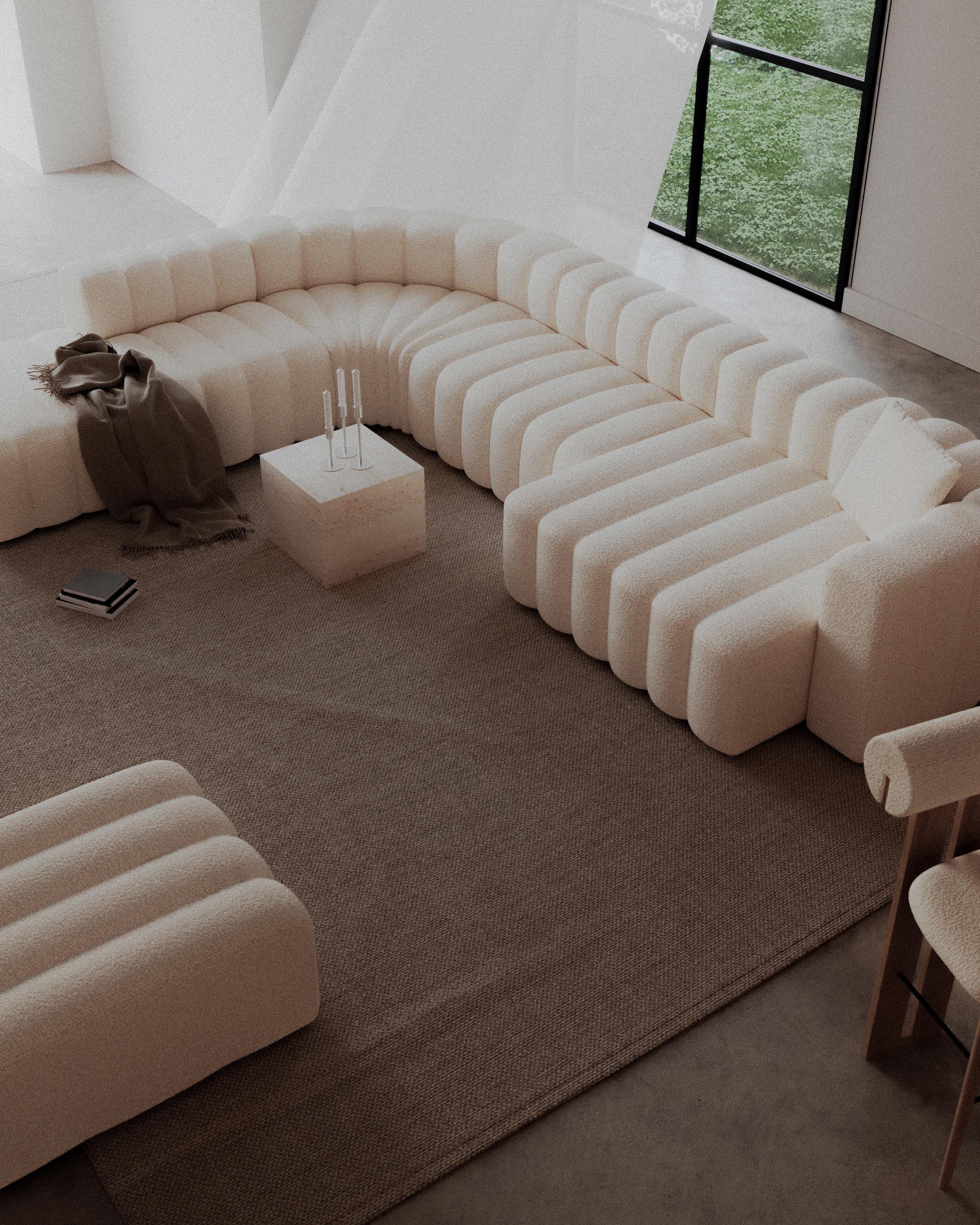 'Studio' Sofa by Norr11, Lounge Large Armrest Short Module, Beige For Sale 2