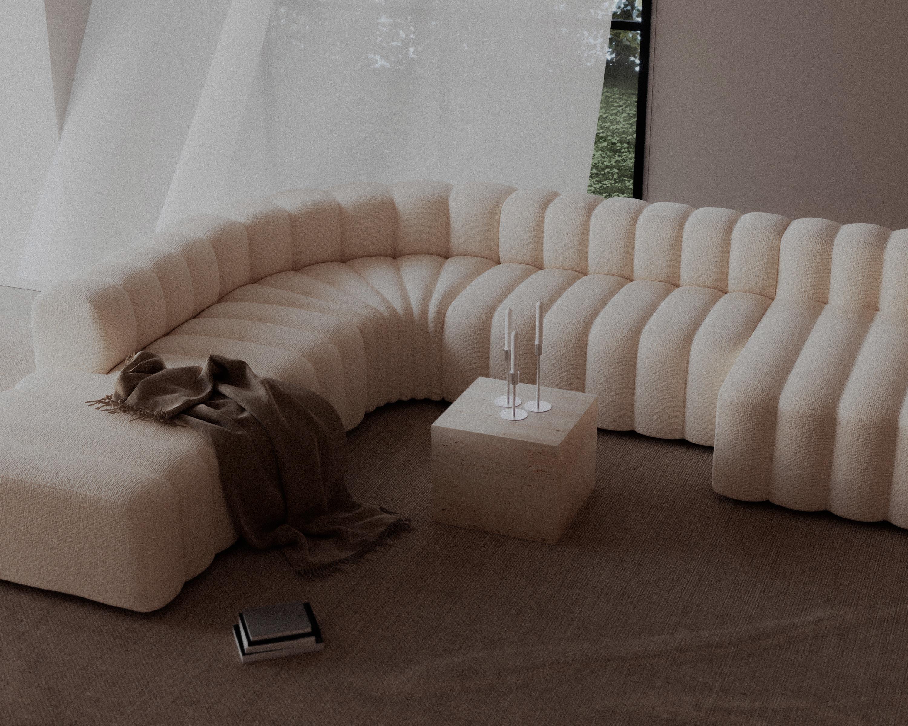 'Studio' Sofa by Norr11, Lounge Large Armrest Short Module, White For Sale 1