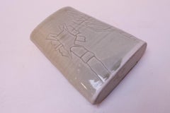 Studio Stoneware Pale Green Floral Vase Signed Pollack, 1976