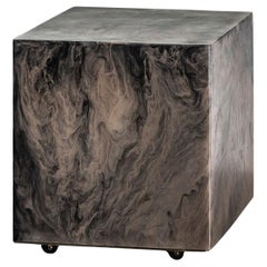 Studio Sturdy Chief Square Side Table – Clay with Black Marble Resin