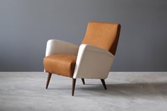 Studio Tecnico Cassina, Lounge Chair, Walnut, Fabric, Italy, 1950s