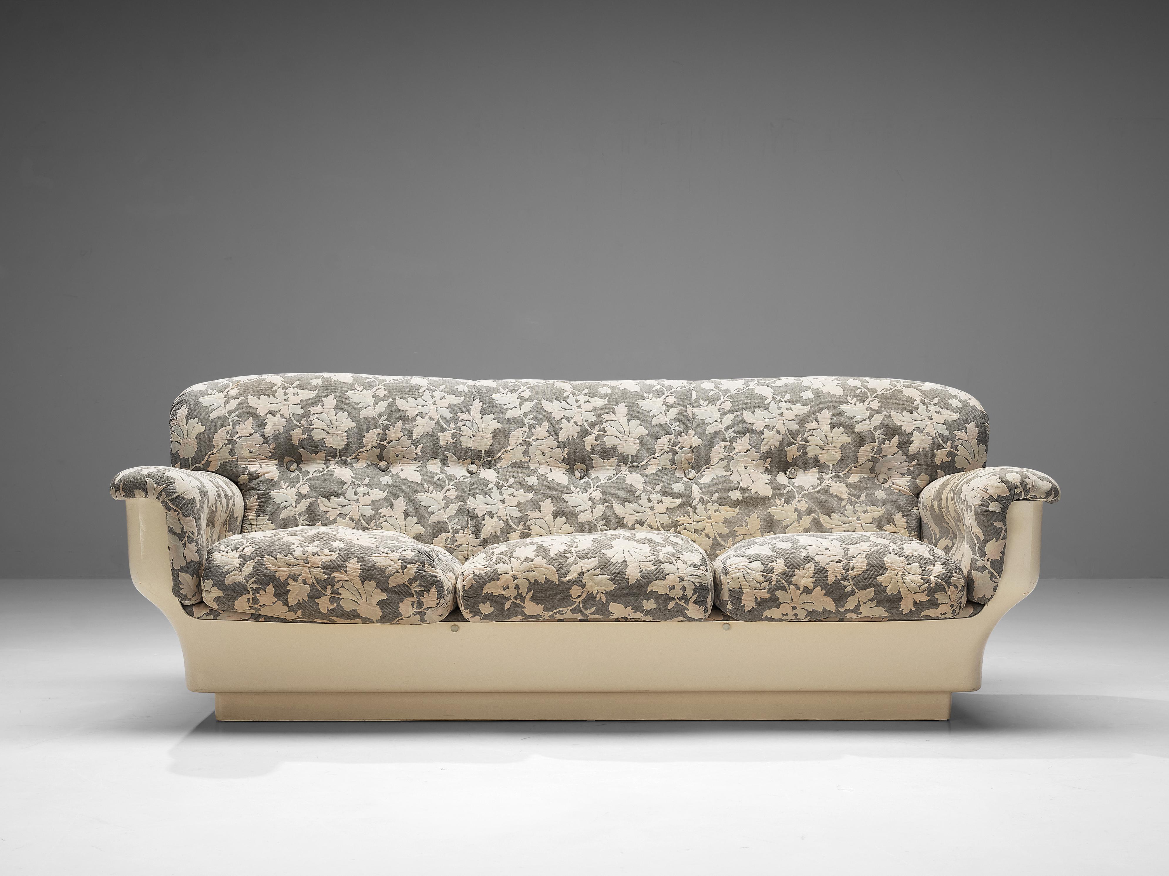 Studio Tecnico für Mobilquattro, Sofa 'Delta 699', Stoff, Glasfaser, Italien, 1970er Jahre

Das Sofa 