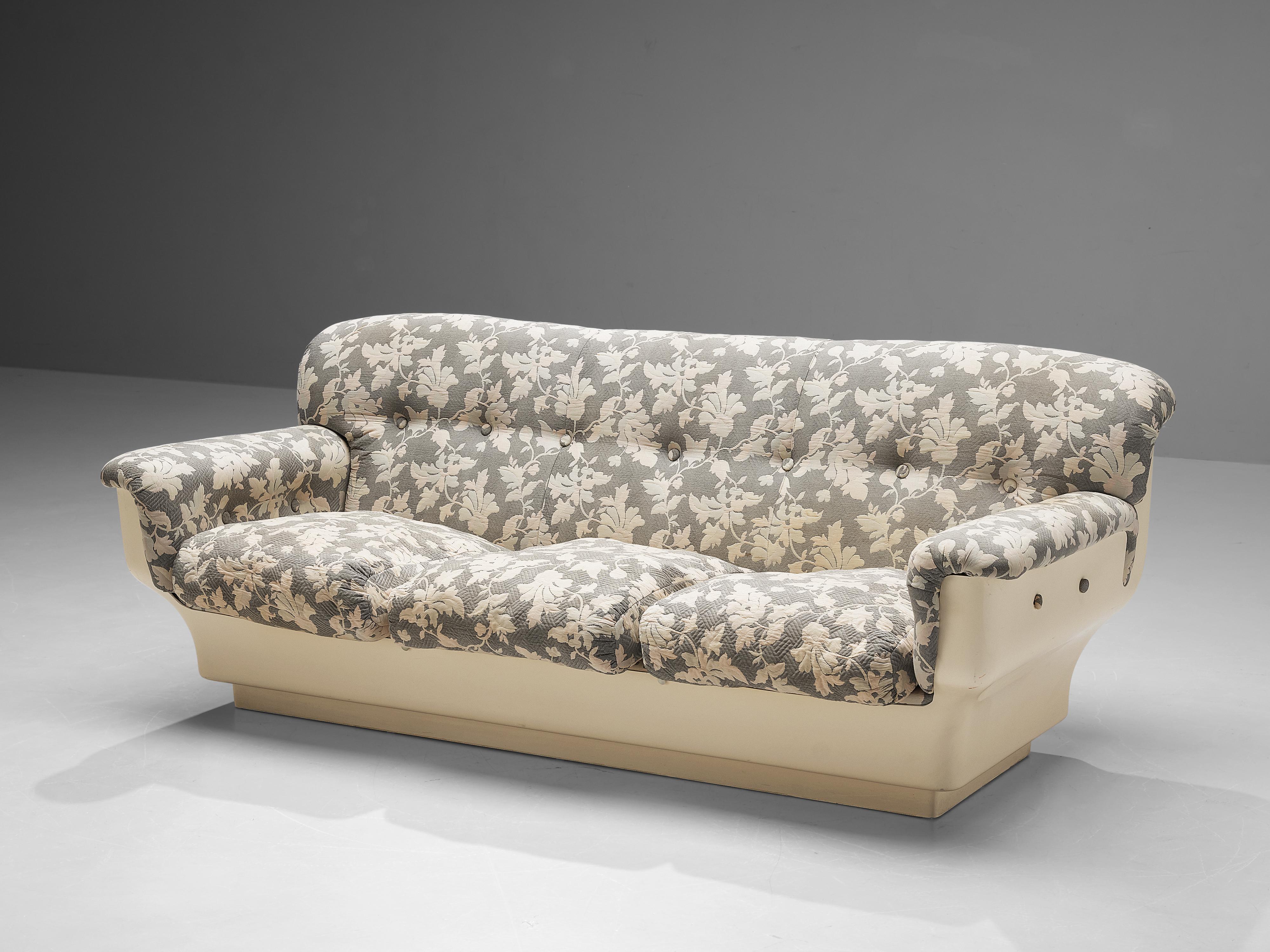 Post-Modern Studio Tecnico for Mobilquattro ‘Delta 699’ Sofa in Floral Upholstery For Sale