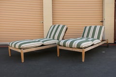 Studio Tolvanen Terassi Teak Chaise Lounges — Pair, Contemporary Outdoor Design