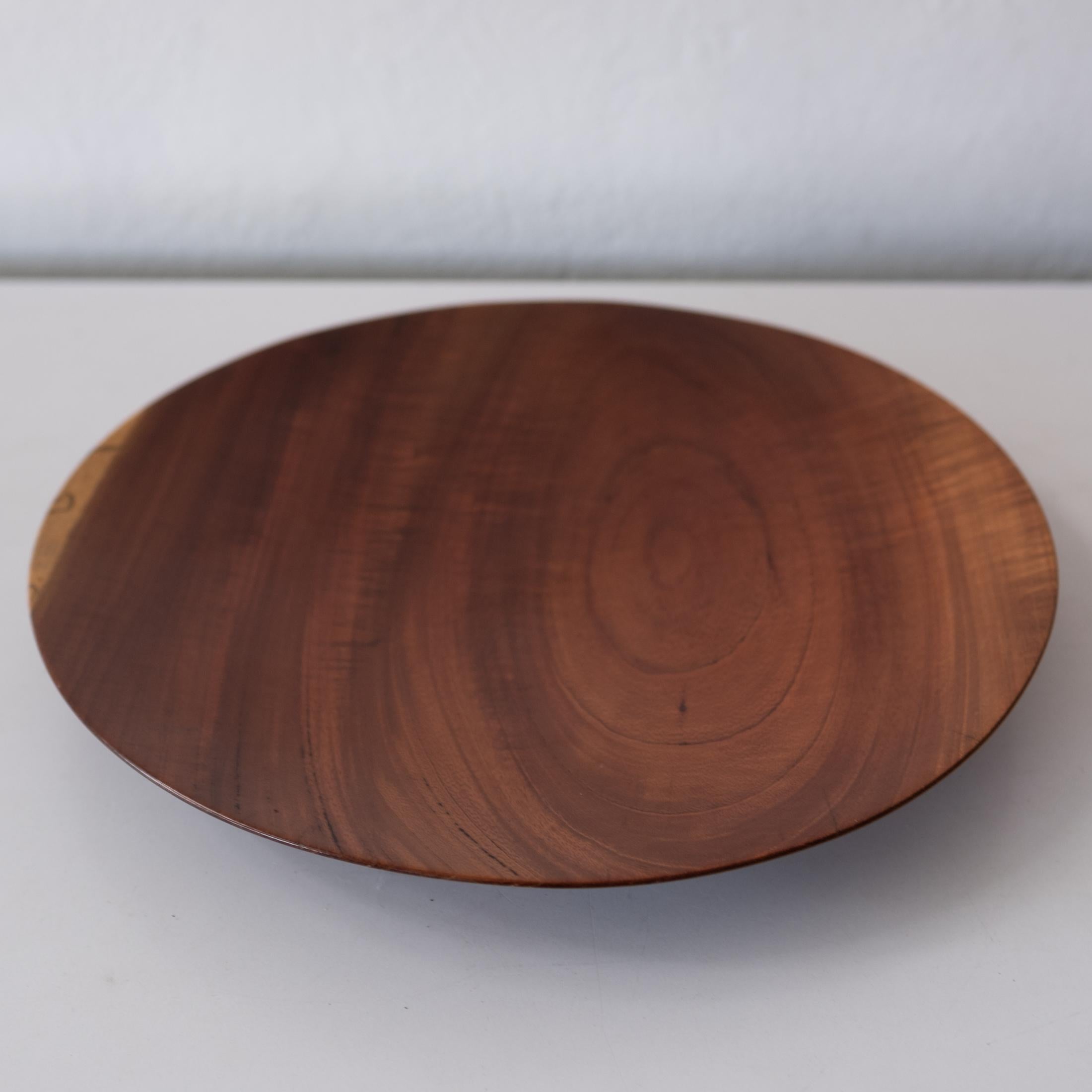 Teak Studio Turned Low Bowl or Plate by Bob Stocksdale For Sale
