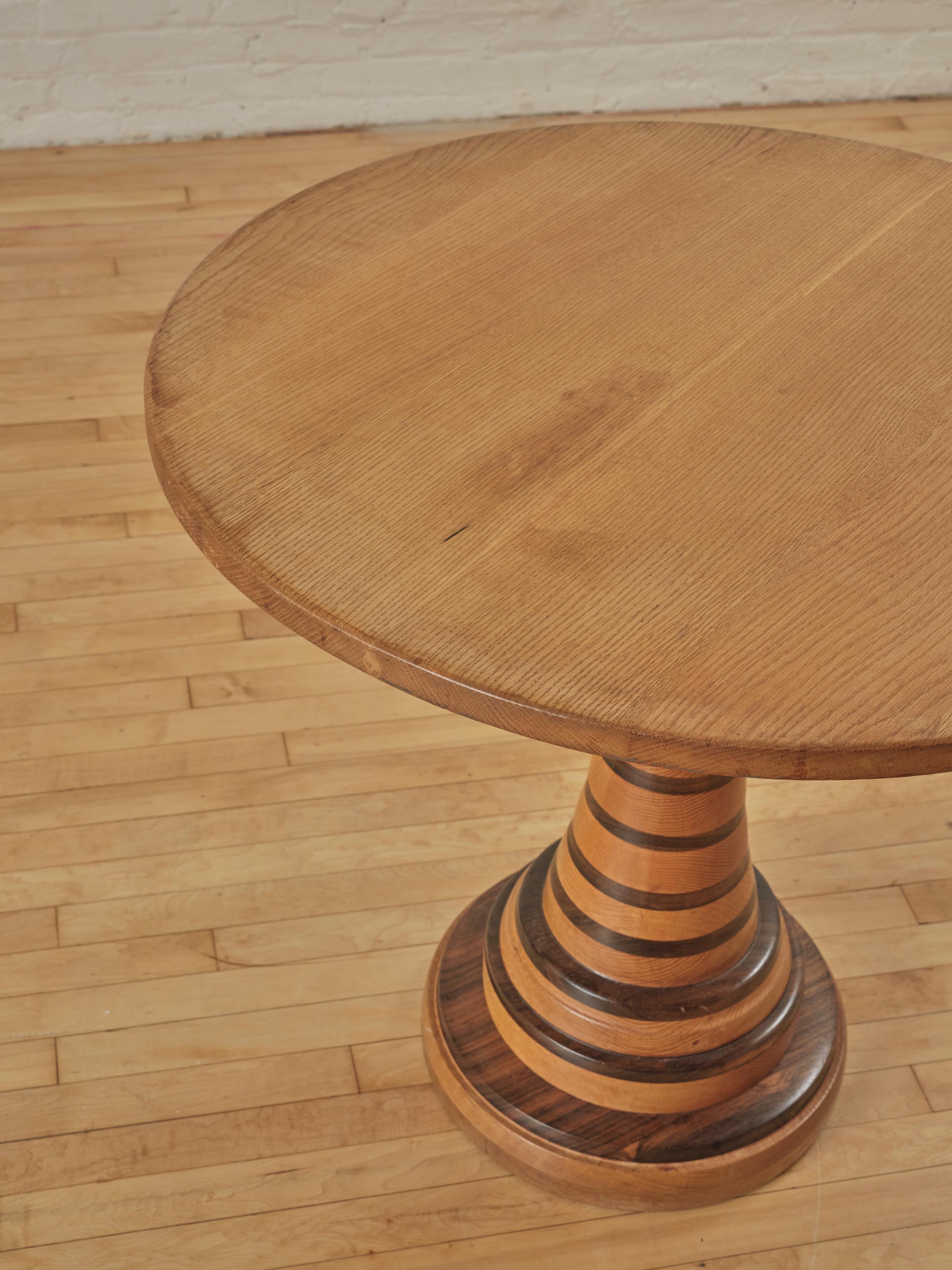Studio Turned Pedestal Center Table In Good Condition In Long Island City, NY