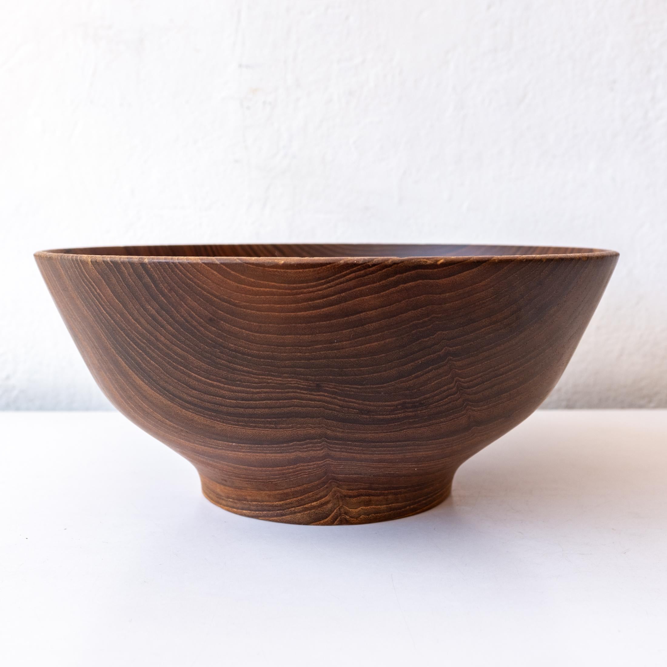 Studio Turned Teak Footed Bowl by Bob Stocksdale For Sale 8