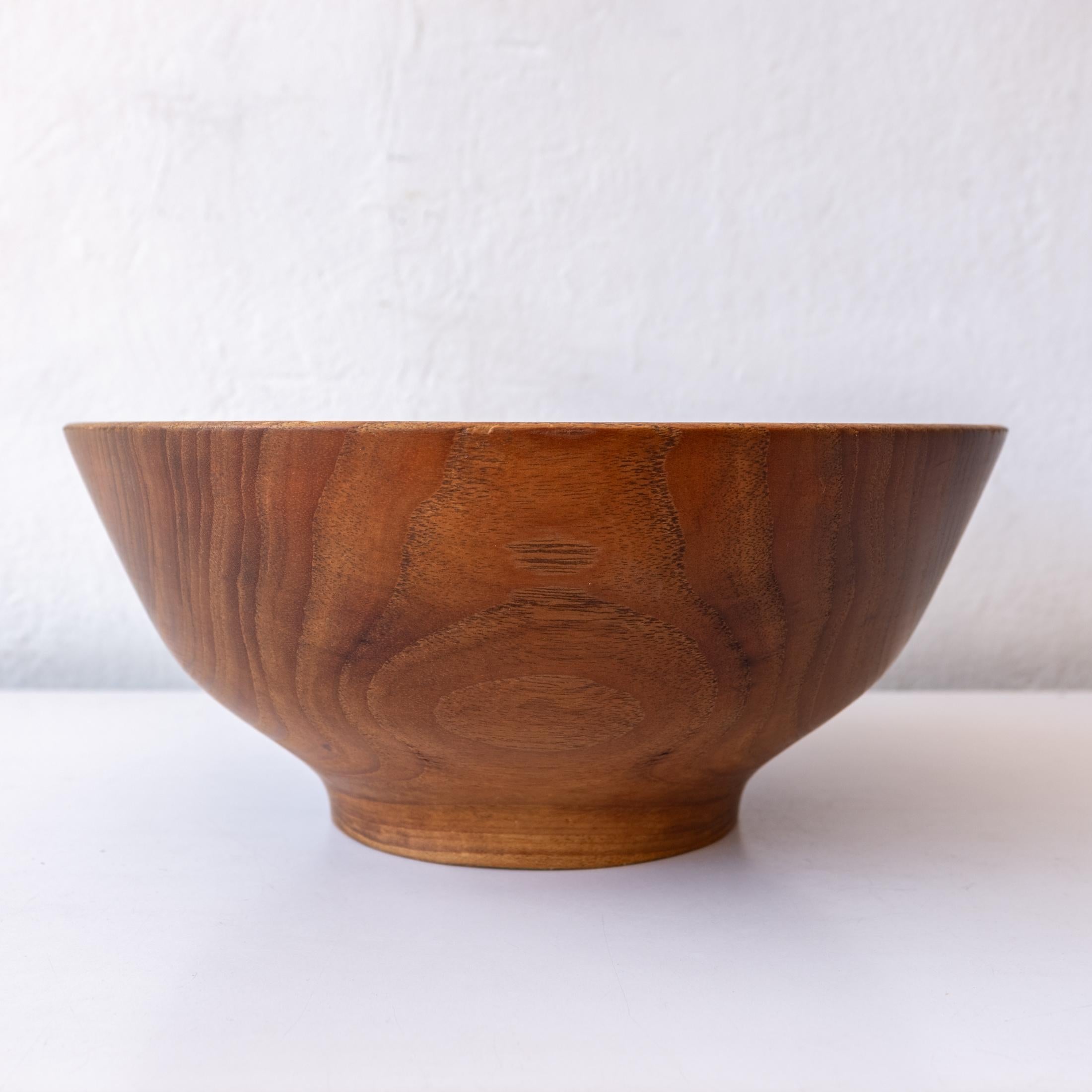 Mid-Century Modern Studio Turned Teak Footed Bowl by Bob Stocksdale For Sale