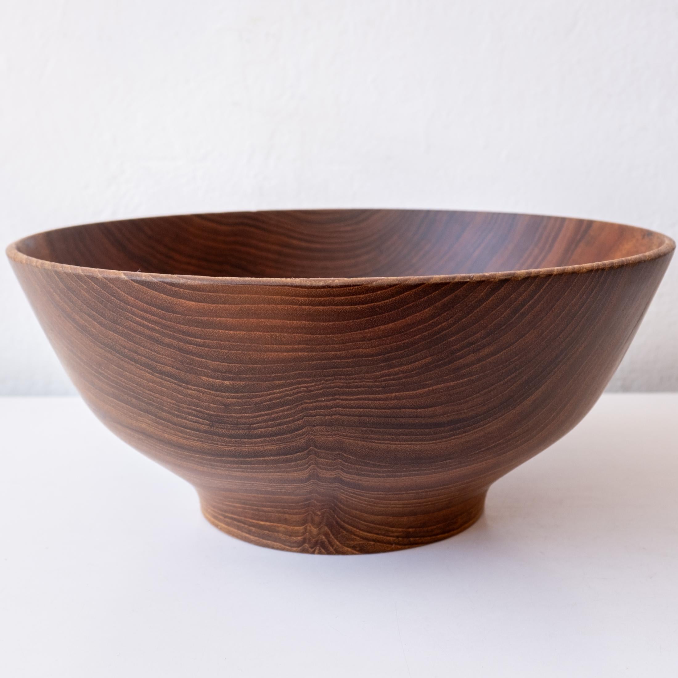Studio Turned Teak Footed Bowl by Bob Stocksdale For Sale 4